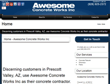 Tablet Screenshot of concreteflatworkprescottvalley.com